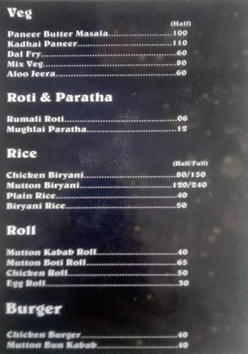 Durham's Restaurant menu 