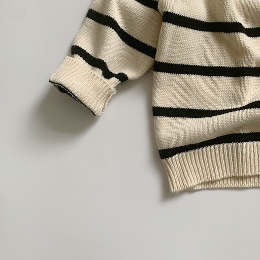 Title 7, Korean Style Childrens Striped Pullover Lapel ...