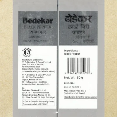 Bedekar Powder - Black Pepper - 50 gm