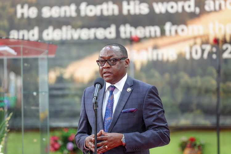 Nairobi Deputy Governor Njoroge Muchiri at Revival Sanctuary of Glory in Riruta Satellite, Dagoretti South, on October 22, 2023