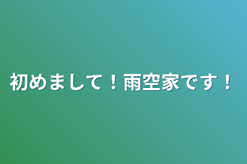 初めまして！雨空家です！