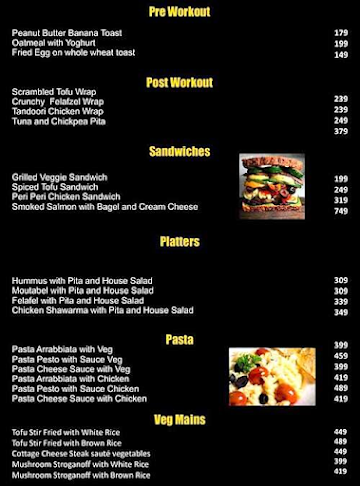 Rad Bistro Fit Nation menu 