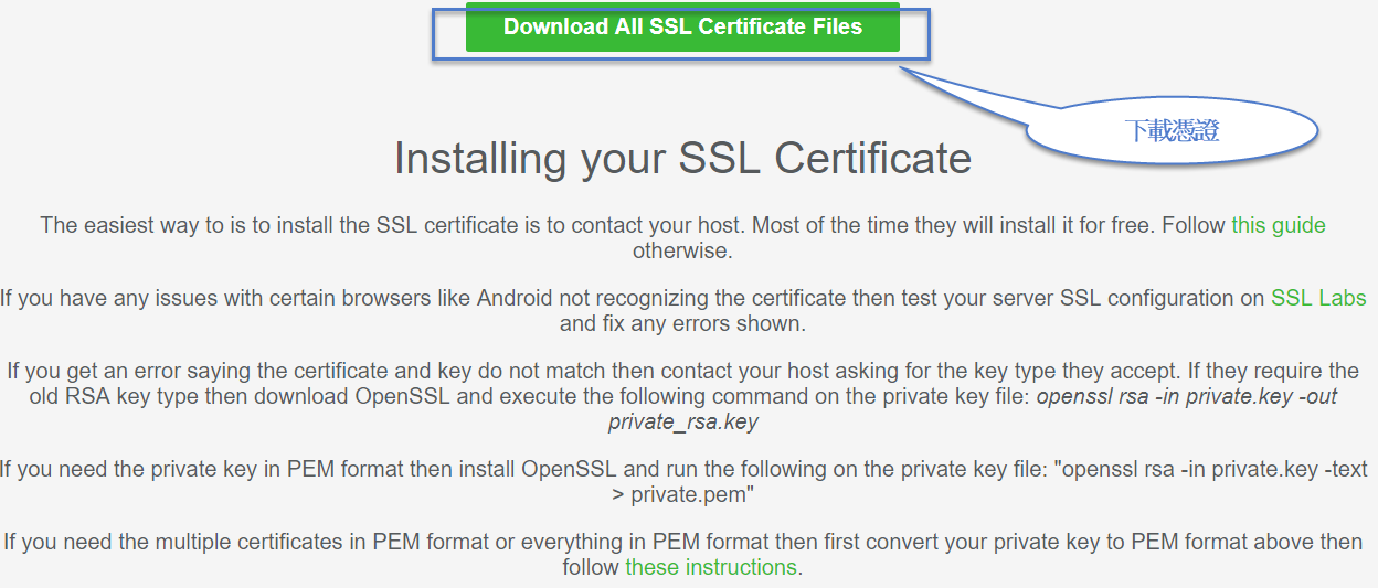 Installing your SSL Certificate