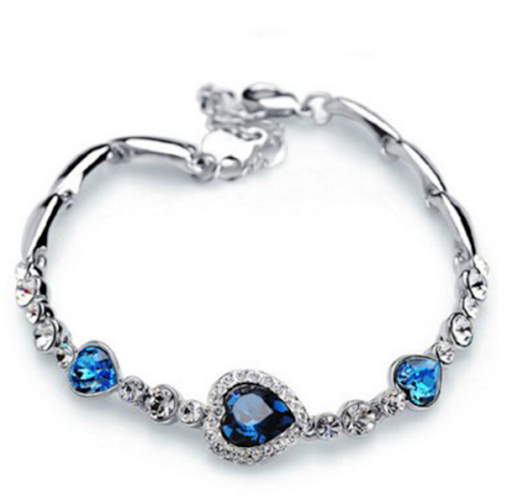 Title 7, Heart-shaped Heart Zircon Crystal Diamond Bracelet