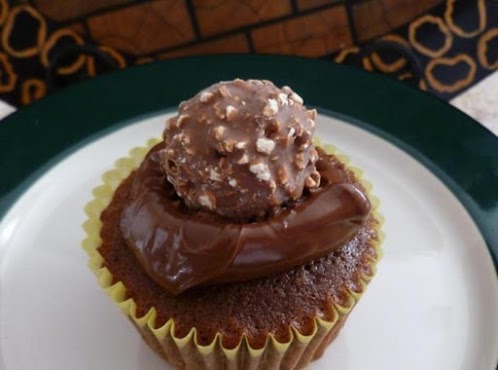 Fererro Rocher Cupcakes with Nutella Filling