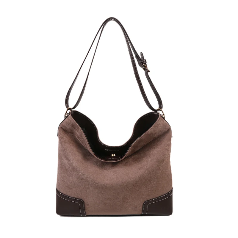 Bolso tote simple y de gran capacidad con costuras en contraste de color, perfecto para el uso diario y para llevar todo lo esencial con estilo.