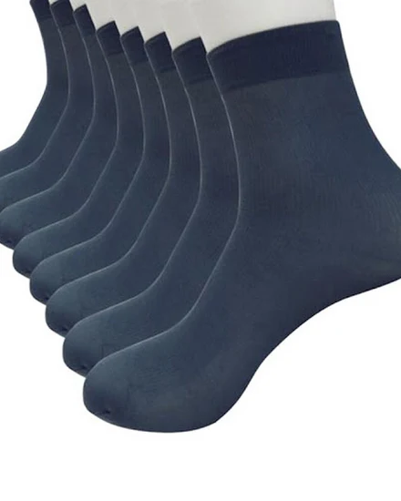 4 Pairs Bamboo Fiber Socks Men Casual Business Anti-Bacte... - 1