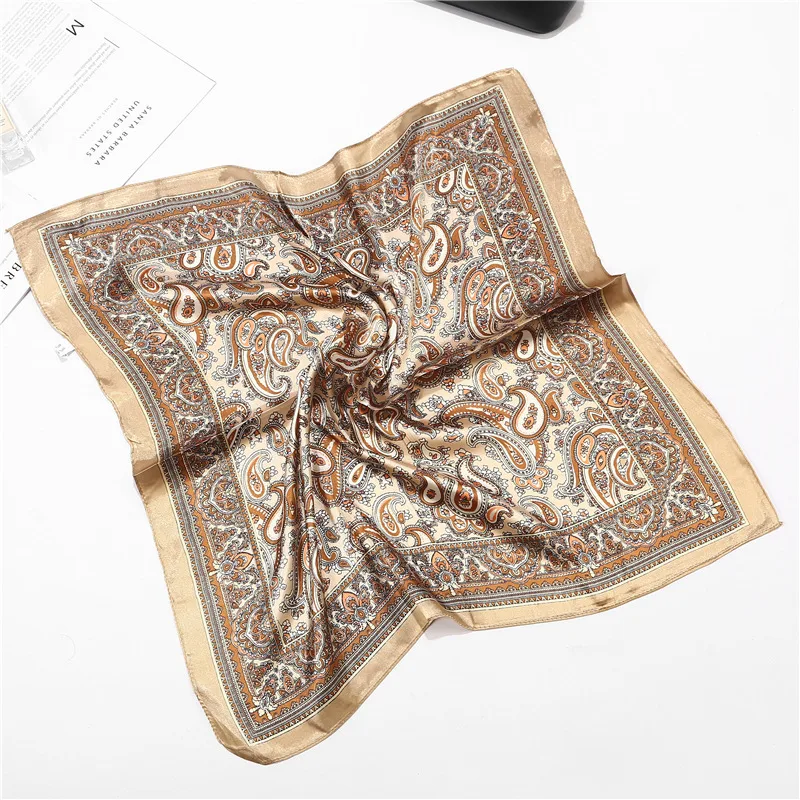 Szalik Jedwabny Satynowy Turban Damski Kwadratowy Mała Torba Czeski Turban