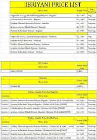 Aasife Biriyani menu 1