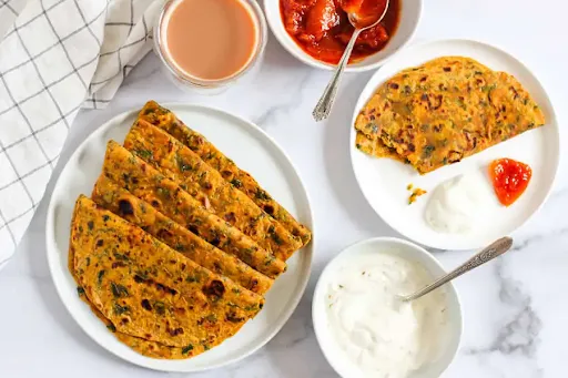 Methi Paratha + Sweet Lassi