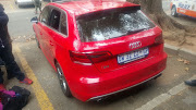 This red Audi was discovered in a parking lot of a block of flats opposite the Oriental Plaza in Fordsburg.