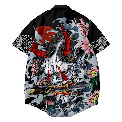 Title 3, Prajna Evil Series Printed Loose Shirt Mens To...
