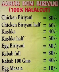 Ambur Dum Biryani menu 1