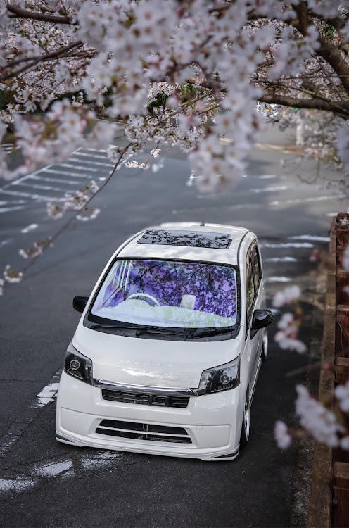 ムーヴの桜と愛車・サクラと愛車・4月もよろしくお願い致します🌸・後付けサンルーフ・桜コラボに関するカスタム事例の投稿画像3枚目