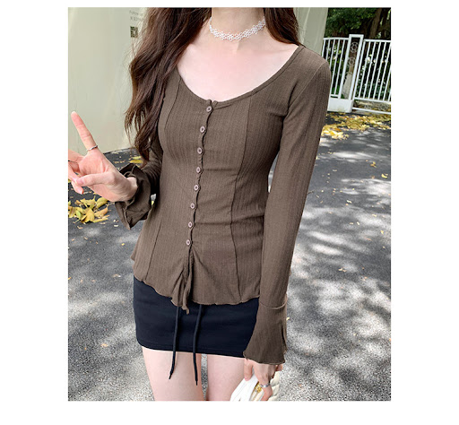 Title 12, Womens Retro Trumpet Sleeve Cardigan Top Styli...