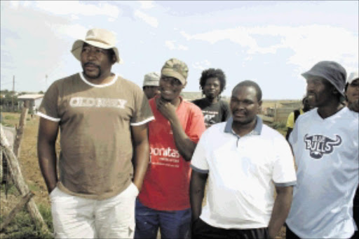 BAILED OUT: Nkosana Solomon Makhubu, Fani Tsotetsi, Matlepe Ephraim Motaung and John Poone were among residents who were arrested at the municipal offices after staging a sit-in. Pic. Munyadziwa Nemutudi.11/01/2010. © Sowetan..