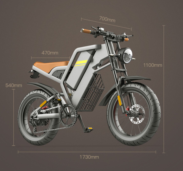 Nieuwe Elektrische Fiets met 20 inch Brede Banden en Zeven Versnellingen Ondersteuning voor Ultiem Rijcomfort en Plezier.