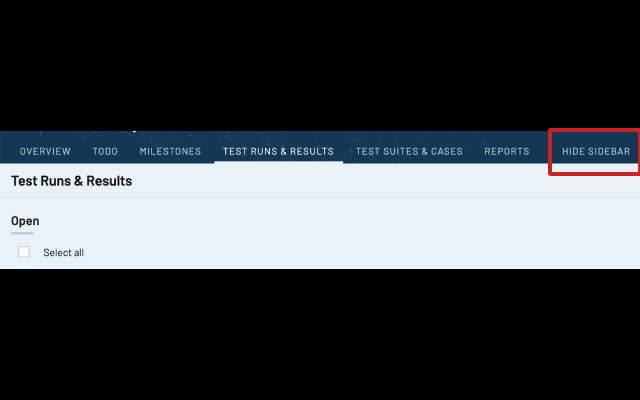 TestRail Sidebar Hider chrome extension