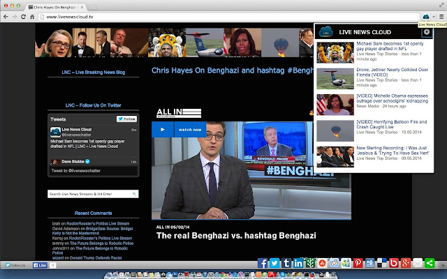 Live News Cloud chrome extension