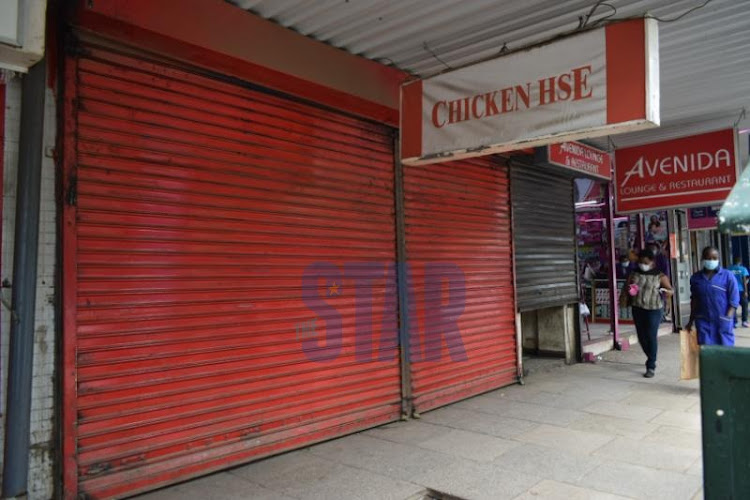 A claosed fast food eatery in Nairobi's CBD.