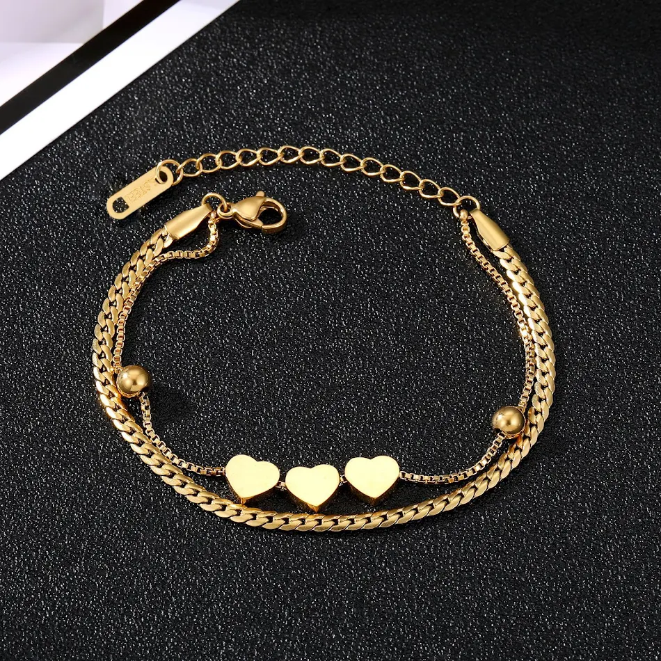 Pulsera de acero inoxidable para mujer, moda sin decoloración, elegante y duradera, accesorio perfecto para cualquier ocasión, brillo constante.