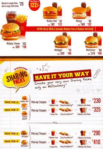 McDonald's menu 