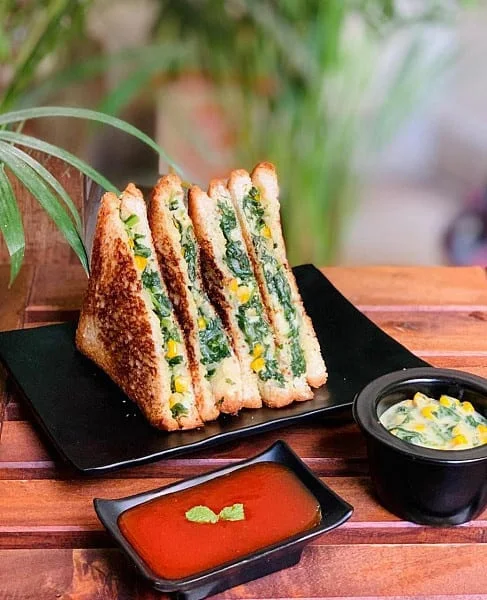 Spinach Corn Sandwich