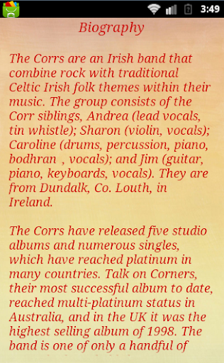 Songs 2015 for THE CORRS