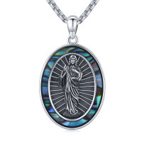 Title 1, St Jude Necklace Sterling Silver Oval Medal San...