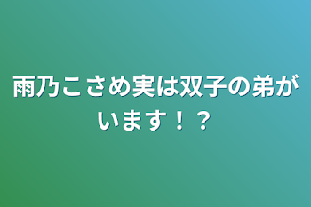 雨乃こさめ実は双子の弟がいます！？