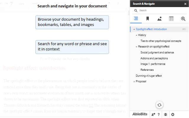 Screenshot of Search & Navigate