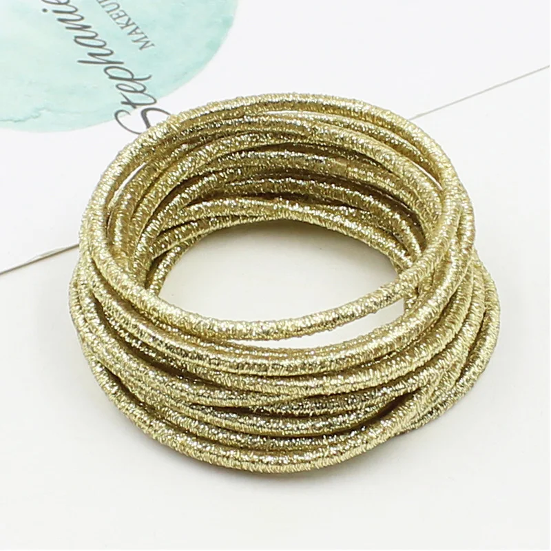 Anneau de cheveux brillant en or fin et argent avec cordon de suspension, accessoires de coiffure, ornement de tête, parfait pour les occasions spéciales