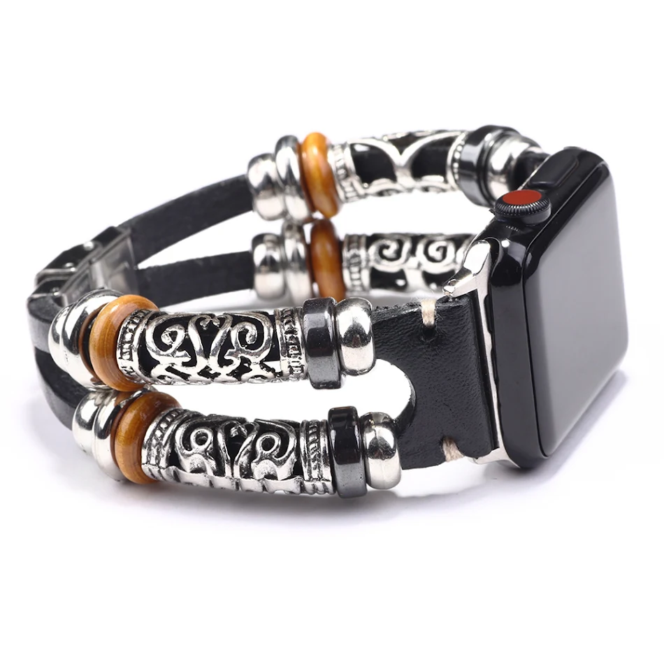 Bracelet en cuir véritable Explosive Fashion Personality pour un style audacieux. Affirmez votre personnalité avec cette sangle et démarquez-vous.
