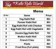 The Kathi Rolls World menu 5