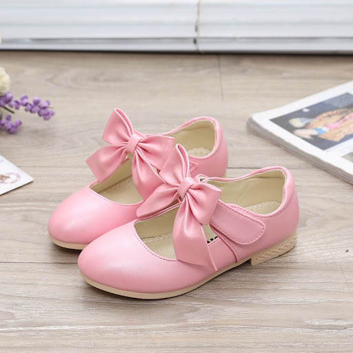 Title 3, Girls Shoes White Leather Shoes with Bowknot Ch...