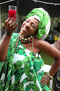 Mayine Khumalo with her beetroot wine.