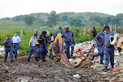 SAPS visit Goudkoppies Squatter Camp on January 20, 2022 in Johannesburg, South Africa. Gauteng Provincial Police Commissioner Lieutenant General Elias Mawela has been visiting some areas in the province as part of SAPS efforts to fight and reduce crime.