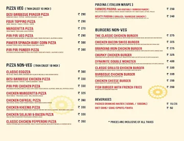 Pasta Factory menu 