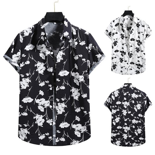 Title 8, Mens Short-sleeved Casual Floral Shirt perfect...