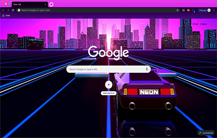 Outrun Theme chrome extension