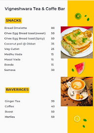 Vigneshwara Tea & Coffee Bar menu 1