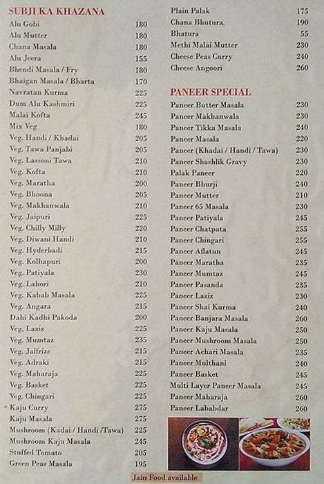 Krushna Sagar menu 