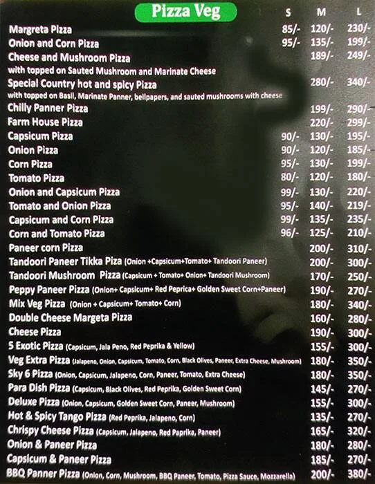 Pizza Junction menu 