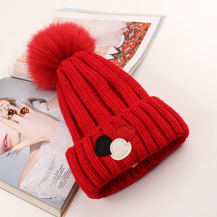 Chapeau en laine tricoté polyvalent pour femmes, peluche