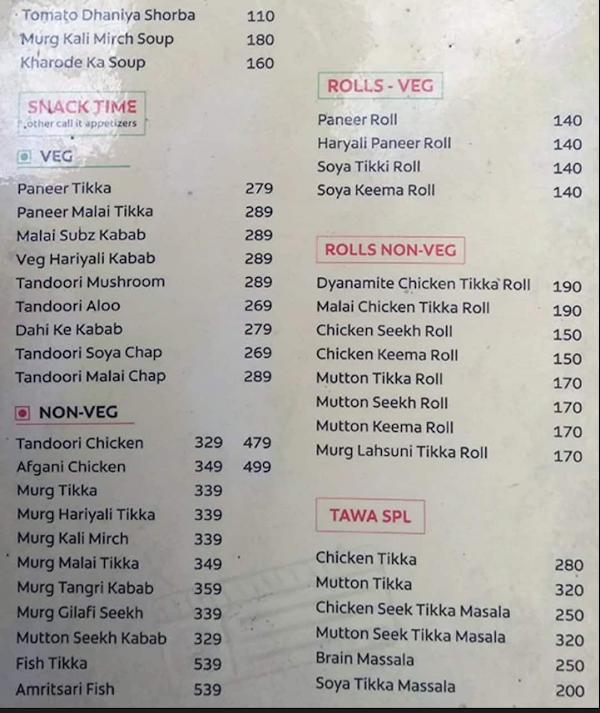 Sanjha Chulha Since 1979 menu 