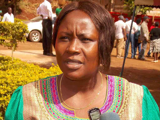 Runyenjes MP Cecily Mbarire speaking at her office in Embu, March 6, 2017. /REUBEN GITHENJI