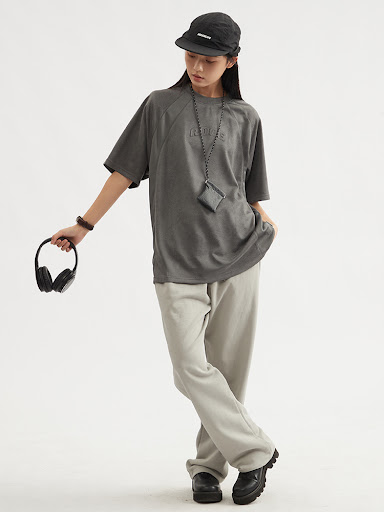 Title 2, Loose Niche Couples Tops Short Sleeve
