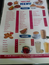 Papa's Cafe menu 2