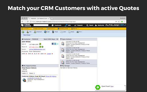 Quote CRM Helper