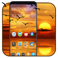 Beautiful sea sunset theme